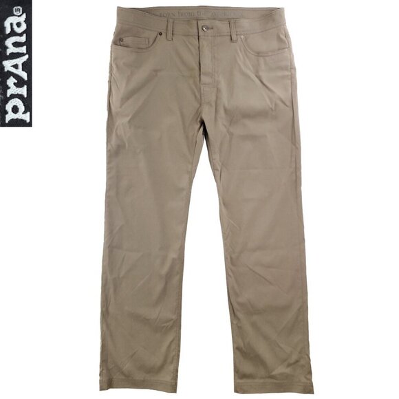 prAna Brion Pants Slim Fit Stretch UPF 50+ Water Repellent Hiking Men's 38x32 - Picture 1 of 12